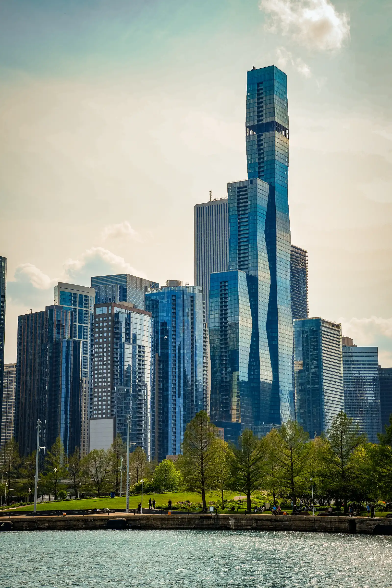 The azure atmosphere of Chicago, a artistique shot.