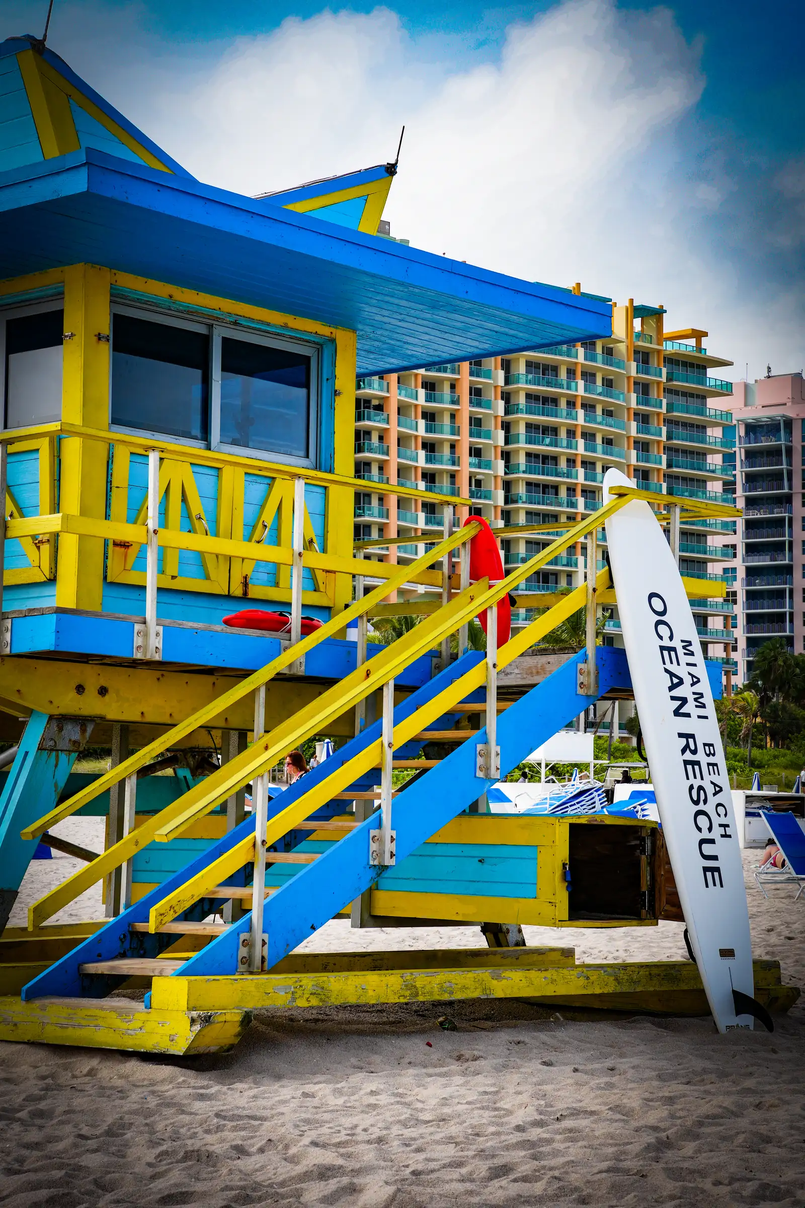 The architectural atmosphere of Miami, a with cold reflections shot.