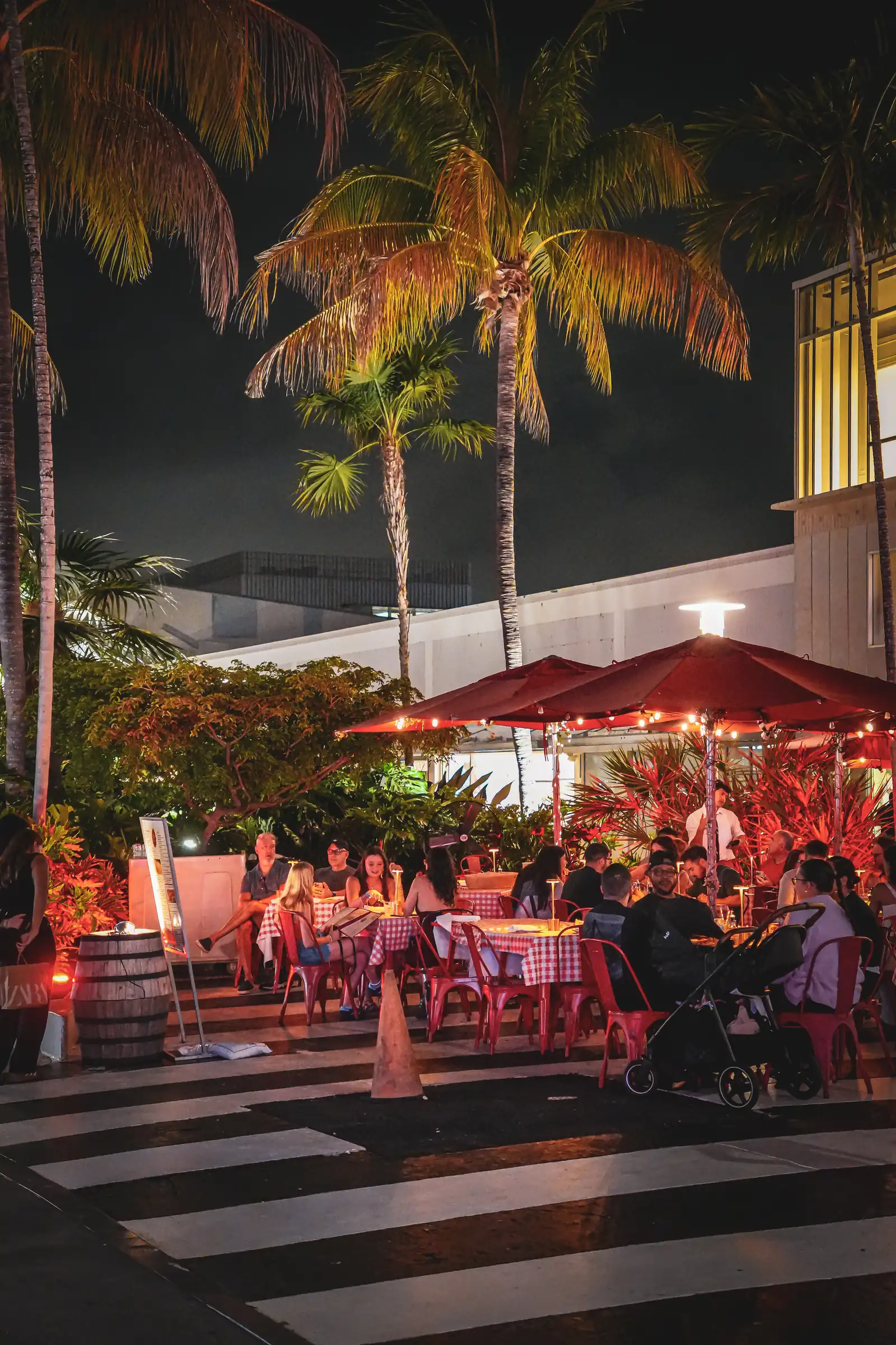 The vibrant atmosphere of Miami, a with cold reflections shot.