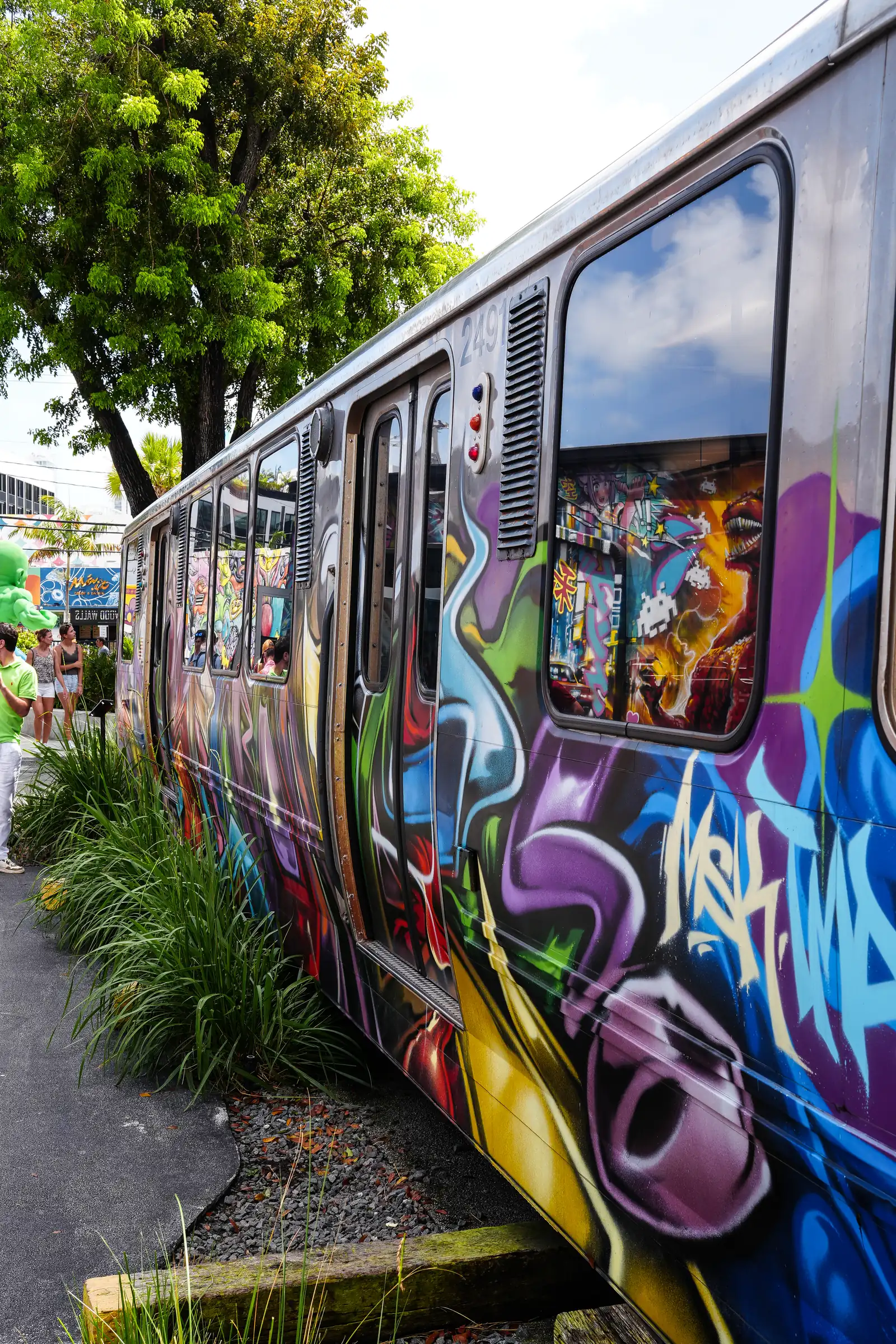 The vibrant atmosphere of Miami, a with cold reflections shot.