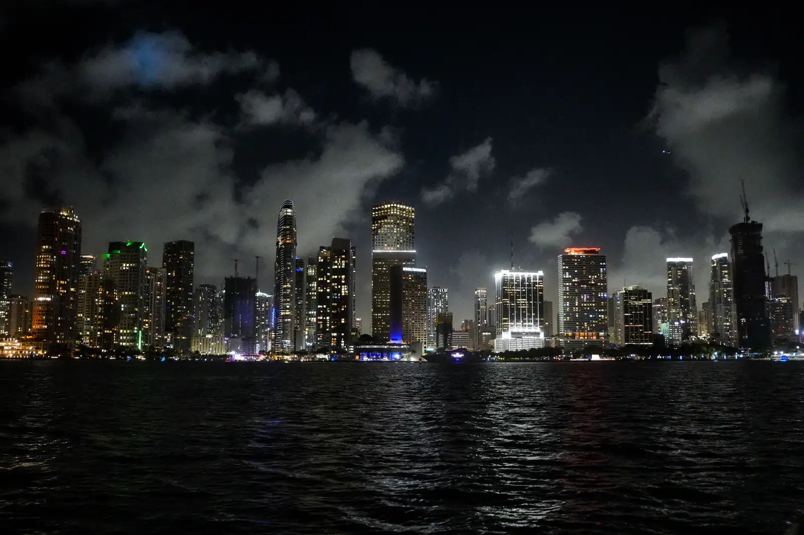 A architectural view of Miami. with cold reflections